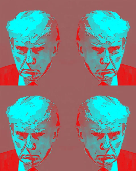 Atlanta Georgia Usa 2023 Pop Art Donald Trump Mug Shot —  Fotos de Stock