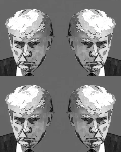 Atlanta Georgia Usa 2023 Pop Art Donalda Trumpa Zdjęcia Policyjne — Zdjęcie stockowe