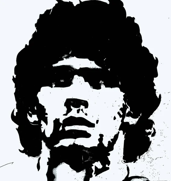 Circa 1978 ディエゴ アルマンド マラドーナのポップアートは アルゼンチンのプロサッカー選手とマネージャーでした — ストック写真
