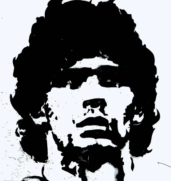 Circa 1978 ディエゴ アルマンド マラドーナのポップアートは アルゼンチンのプロサッカー選手とマネージャーでした — ストック写真