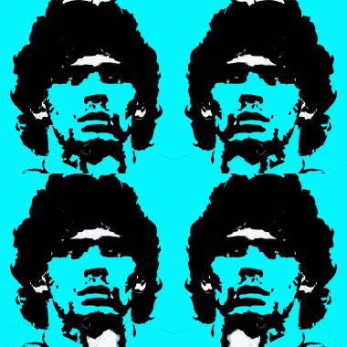 CIRCA 1978: Diego Armando Maradona 'nın pop sanatı Arjantinli profesyonel futbolcu ve teknik direktör..