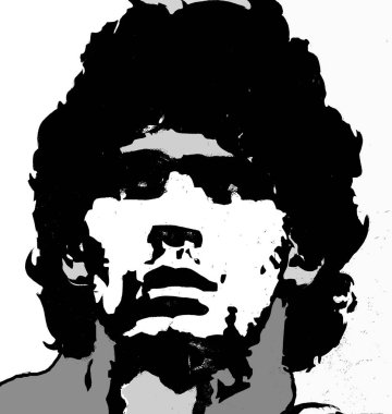 CIRCA 1978: Diego Armando Maradona 'nın pop sanatı Arjantinli profesyonel futbolcu ve teknik direktördür. Spor tarihinin en büyük oyuncularından biri olarak kabul edilir.