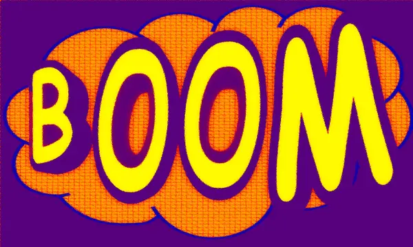 Pop art cartoon boom illustration, Boom comic cartoon bubble banner.