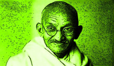 CIRCA 1500: Mohandas Karamchand Gandhi 'nin pop sanatı Hintli bir avukat, sömürgecilik karşıtı milliyetçi ve siyasi etikçiydi. 