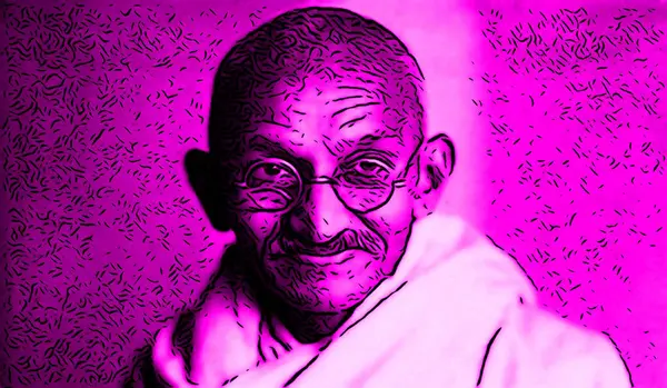 stock image CIRCA 1500: Pop art of Mohandas Karamchand Gandhi was an Indian lawyer, anti-colonial nationalist and political ethicist 