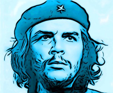 CIRCA 2019: Ernesto Che Guevara 'nın pop sanatı - Arjantinli devrimci, 1959 Küba Devrimi ve Küba devlet adamı.  