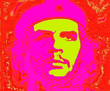 CIRCA 2019: Ernesto Che Guevara 'nın pop sanatı - Arjantinli devrimci, 1959 Küba Devrimi ve Küba devlet adamı.  