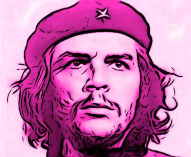 CIRCA 2019: Ernesto Che Guevara 'nın pop sanatı - Arjantinli devrimci, 1959 Küba Devrimi ve Küba devlet adamı.  