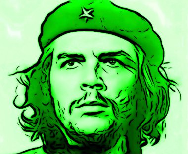 CIRCA 2019: Ernesto Che Guevara 'nın pop sanatı - Arjantinli devrimci, 1959 Küba Devrimi ve Küba devlet adamı.  