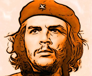 CIRCA 2019: Ernesto Che Guevara 'nın pop sanatı - Arjantinli devrimci, 1959 Küba Devrimi ve Küba devlet adamı.  