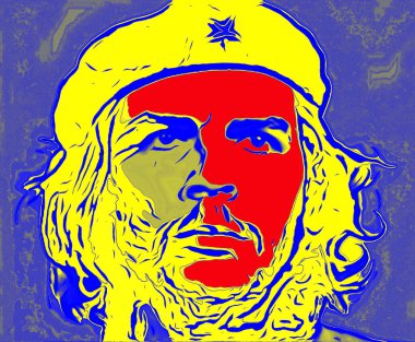 CIRCA 2019: Ernesto Che Guevara 'nın pop sanatı - Arjantinli devrimci, 1959 Küba Devrimi ve Küba devlet adamı.  