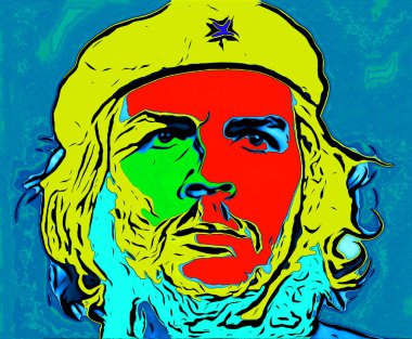 CIRCA 2019: Ernesto Che Guevara 'nın pop sanatı - Arjantinli devrimci, 1959 Küba Devrimi ve Küba devlet adamı.