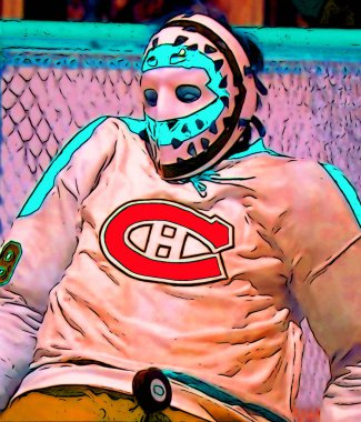 CIRCA 2019: Ken Dryden 'ın pop sanatı - Kanadalı buz hokeyi oyuncusu, kaleci  