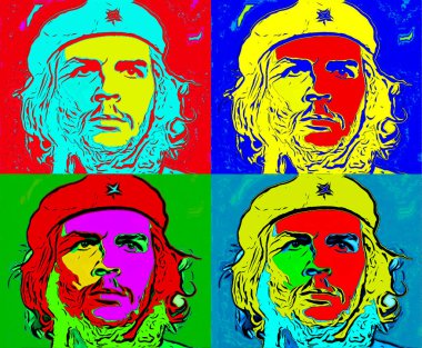 CIRCA 2019: Ernesto Che Guevara 'nın pop sanatı - Arjantinli devrimci, 1959 Küba Devrimi ve Küba devlet adamı.