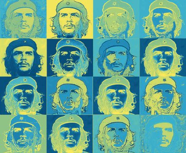 CIRCA 2019: Ernesto Che Guevara 'nın pop sanatı - Arjantinli devrimci, 1959 Küba Devrimi ve Küba devlet adamı.