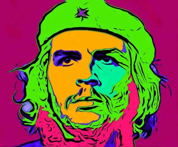 CIRCA 2019: Ernesto Che Guevara 'nın pop sanatı - Arjantinli devrimci, 1959 Küba Devrimi ve Küba devlet adamı.  
