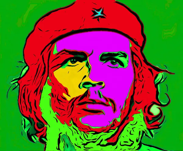 CIRCA 2019: Ernesto Che Guevara 'nın pop sanatı - Arjantinli devrimci, 1959 Küba Devrimi ve Küba devlet adamı.  