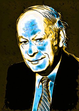 CIRCA 1500: Ren Levesque 'in pop sanatı Quebec' li gazeteci, devlet adamı ve politikacı, Parti Quebecois 'nin kurucusu ve Quebec' in 23..