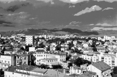 Hırvatistan 'ın eski Zagreb kentinin manzarası