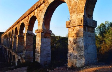 TARRAGONA CATALONIA SPAIN 10 12 2000: Ferreres Aqueduct also known as the Pont del Diable 