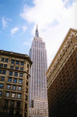 NEW YORK CITY, New York - OCT 29: Midtown and the Empire State Building 29 Ekim 2013, New York. Empire State Binası 102 katlı bir binadır. 40 yıldan fazladır dünyanın en yüksek binasıydı.