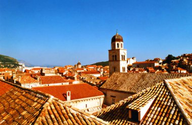 A View of Dubrovnik's old town from the wall clipart