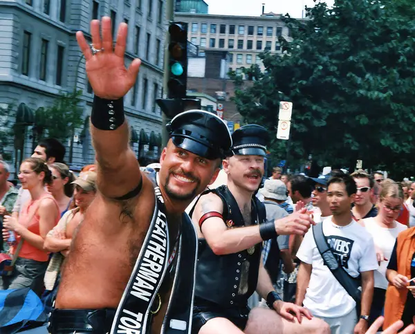 stock image MONTREAL QUEBEC CANADA AUGUST 15 2001: Participant at the Community Day for Montreal Pride Celebrations festival. This event has a mandate to involve, educate and entertain