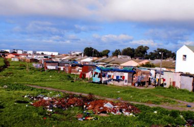 KHAYELITSHA, CAPE TOWN Güney Afrika MAYIS 22 MAYIS 2007: Batı Cape 'deki Khayelitsha kasabası 