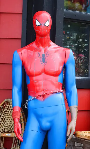 stock image KNOWLTON QUEBEC CANADA 08 15 2024: Spider-Man is a superhero in American comic books published by Marvel Comics. Created by writer-editor Stan Lee and artist Steve Ditko,