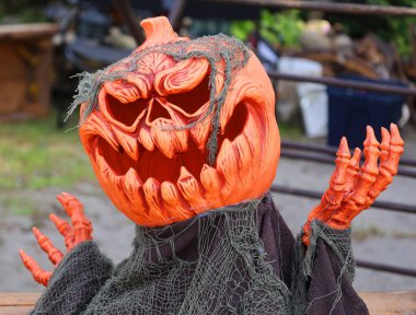 MANSONVILLE CANADA 08 17 2024: bizim favori şeytani yüzler her zaman kabak oyulmuş olmasa da, Cadılar Bayramı ile uzun bir geçmişi var