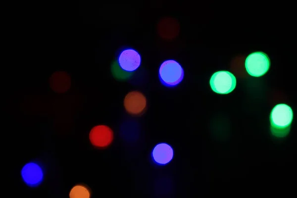 Blurred Lights Dark Black Background — Stock Photo, Image