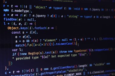 Yazılım geliştirici programlama kodu. Soyut bilgisayar betik kodu.
