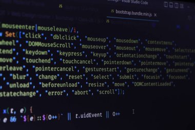Programlama kod soyut ekran yazılım geliştirici. Bilgisayar komut dosyası.