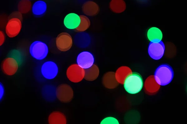 Kleurrijke Lichten Donkere Achtergrond — Stockfoto