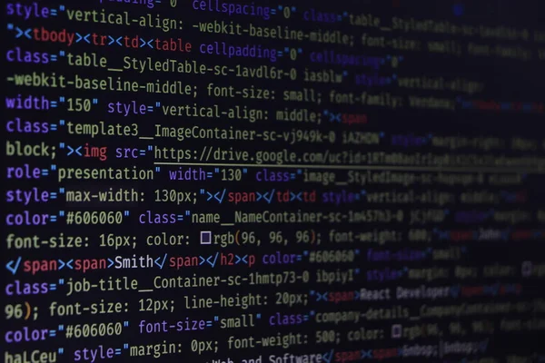 Programming Code Abstract Screen Software Developer Computer Script — Stock Photo, Image