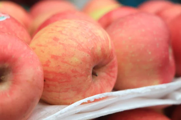 Closeup of the big red apples