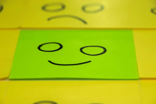 Positive Attitude Happy Concept Hand Drawn Smile Face Sad Emotion — Stock fotografie