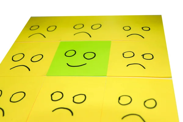 Positive Attitude Happy Concept Hand Drawn Smile Face Sad Emotion — Foto de Stock