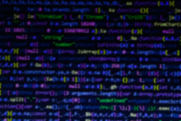 Defocused programming code screen. Blur background