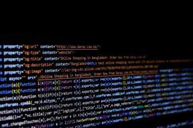 Teknoloji arka planı, web geliştirici ya da yazılım geliştiricisinin kodlama ekranı