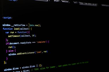 Teknoloji arkaplan kavramı, geliştirici kodlama ekranı