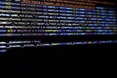 Teknoloji arka planı, web geliştirici ya da yazılım geliştiricisinin kodlama ekranı