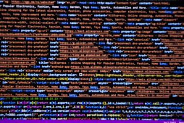 Kodlama ekranı programlanıyor, web geliştiricisi kodlama ekranı