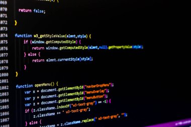 Web geliştirme kodu: CSS veya SASS biçimi önişlemci betik satırları. Ağ geliştiricisinin soyut ekranı