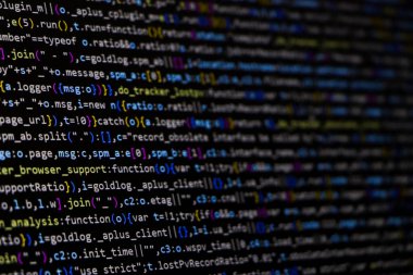 Veri bilimcileri ekranı kodluyor, kodlama ekranı programlıyor, teknoloji arka planı