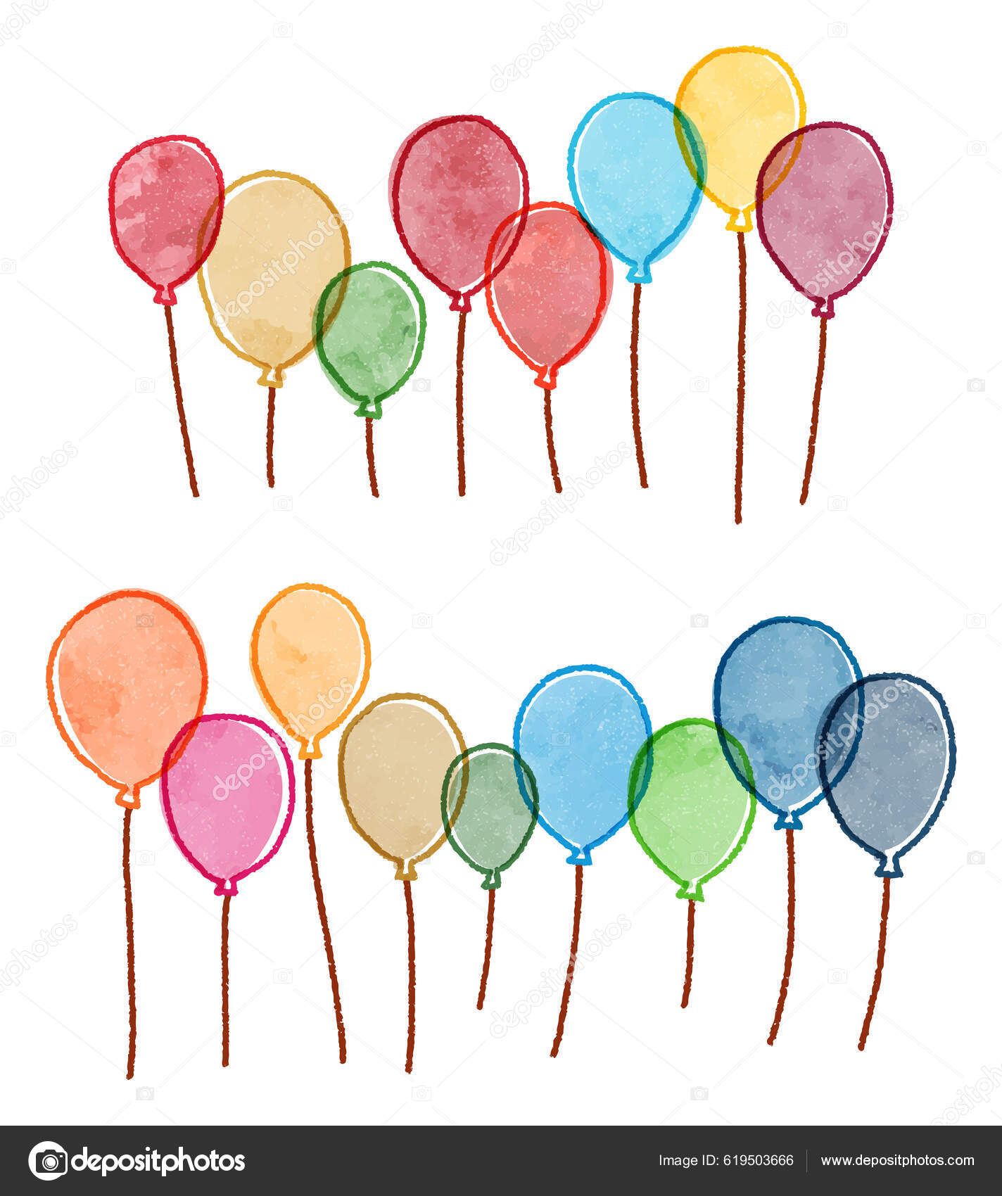 矢量涂鸦风格的彩色气球。设计的明信片，网络横幅，生日，问候和邀请。插画图片素材_ID:394218820-Veer图库
