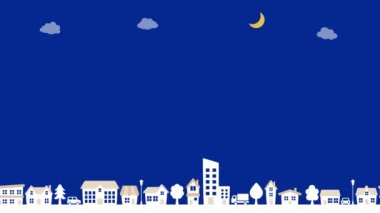 Gece şehir manzarası resimleme arkaplanı