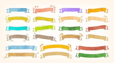 vektör el grunge suluboya kurdele seti