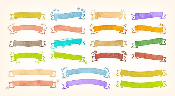 vektör el grunge suluboya kurdele seti