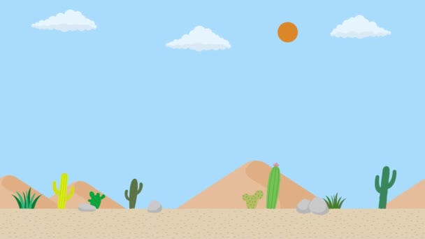 Desert Cactus Illustration Background Fast Moving Images — Wideo stockowe